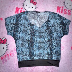 y2k trashy snake print top